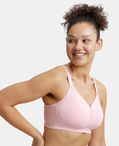 Image of Jockey ES27 Women Wirefree Non Padded Super Combed Cotton Elastane Stretch Full Coverage Minimizer Bra