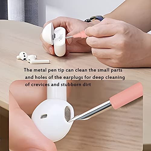 Bluetooth Earbuds Cleaning Pen, Multifunction Airpod Cleaner Kit With Soft Brush For Wireless Earphones Bluetooth Headphones Charging Box Accessories, Computer, Camera And Mobile Phone (Pink) #TOP2