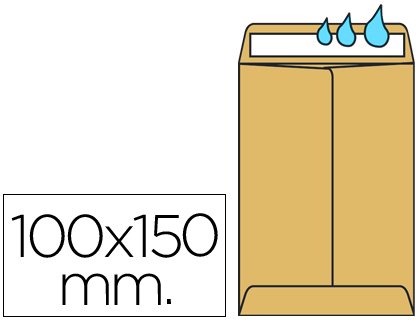 Caja lote de 1000 Sobres Papel Kraft Natural 100x150 70Gr/m² Salario Marrón 31933
