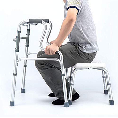 Chodziki na rolkach dla seniorów Chodzik dla seniorów Chodzik dla dorosłych Chodzik pionowy Pionek chodzik z napędem Chodzik ze stopu aluminium (srebrny1 56 * 51 * 74)