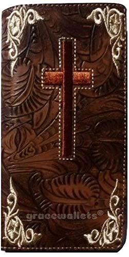 Cross Mens Wallet Texas Western Check Book Style W058 Brown