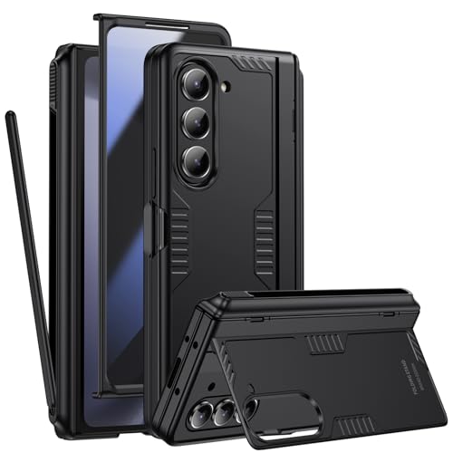 Étui Samsung Z Fold 5 anti-espion avec protège-charnière et porte-stylet