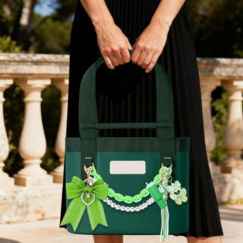 Image of Tote Bag Accessories for YETI Camino 20 /35 /50 Bogg Bags Pearl Bow Green