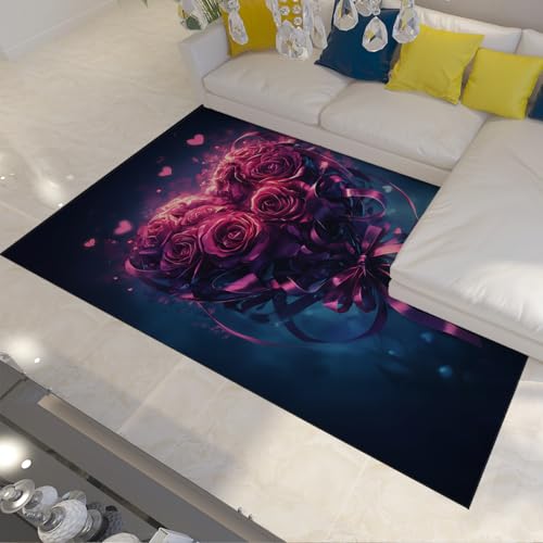 Tapis antidérapant lavable bleu foncé pour sol glissant - 3