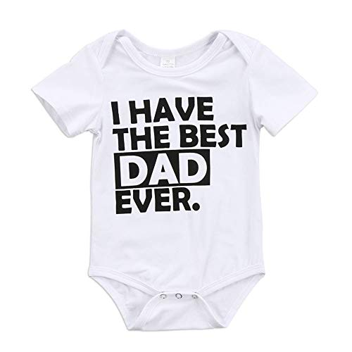 Image of Newborn Infant Babys Short Sleeve I'm Watching The Game with Dad Bodysuit Romper Outfits