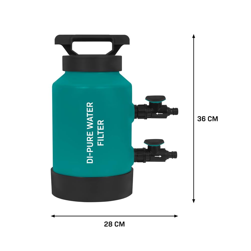VONROC Kit Pulizia Pannelli fotovoltaici, 6,5m, + Filtro ad Acqua Pura di – Pulizia Senza Aloni per Vetri, Auto, Camper e Pannelli Solari – con Resina 4.5L, TDS Meter, Dosatore Sapone