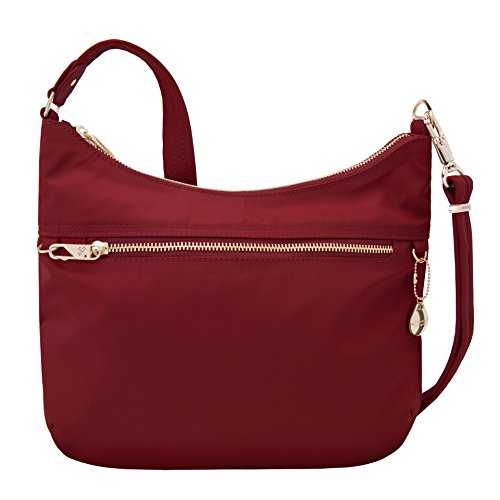 Travelon Women's Anti-Theft Tailored Hobo, Garnet, One Size