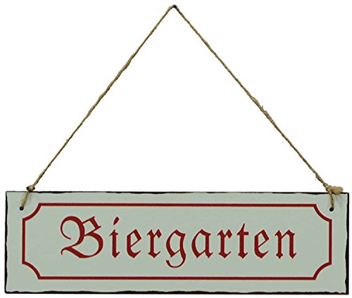 HFG Deko-Schild Biergarten L 30 cm Metall Wanddekoration Blechschild Nostalgieschild Wandbild Cover