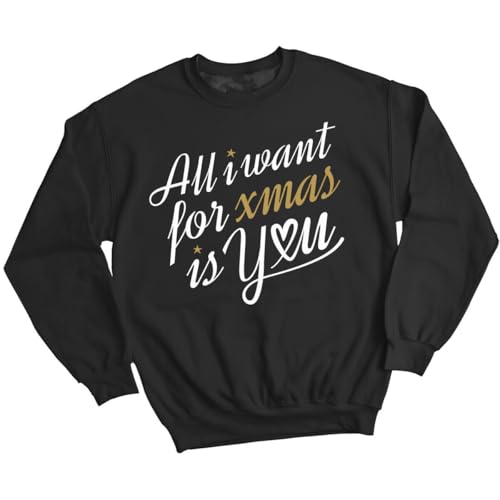 D&T All I Want For Christmas Is You Jumper​ Xmas Mens and Womens Sweatshirts #MC 4XL Black