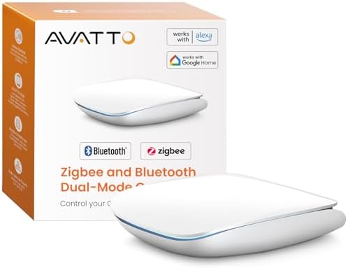 AVATTO Zigbee und Bluettoot Dual-Mode Gateway Hub für AVATTO-Türschloss und Thermostat, Kompatibel mit Smart Life-App und Tuya (es kann 128 Geräte verbinden)