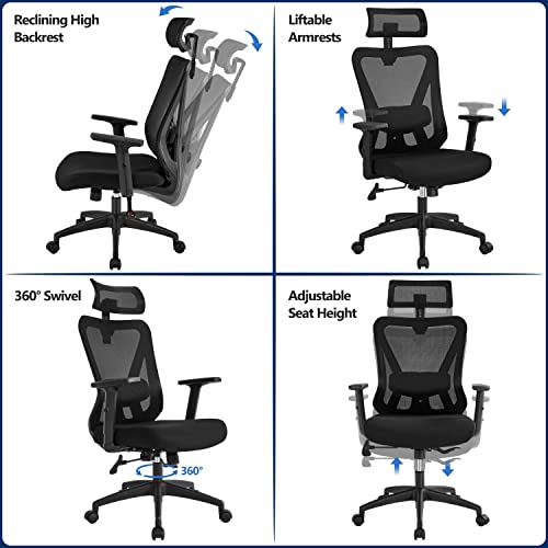 Yaheetech Ergonomic Office Chair Desk Chair High Back Mesh Computer