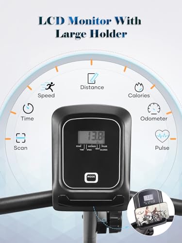 Bodioo Recumbent Exercise Bike For Home Stationary Bike Sturdy Quiet 8 Levels Exercise Bike Large Comfortable Seat Heart Rate Handle & Device Holder 300 Lb Weight Capacity thumb #7