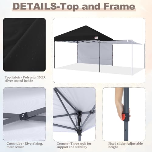 Image of MASTERCANOPY 10x10 Pop Up Canopy Tent with 2 Shelters,230 Sq ft Black