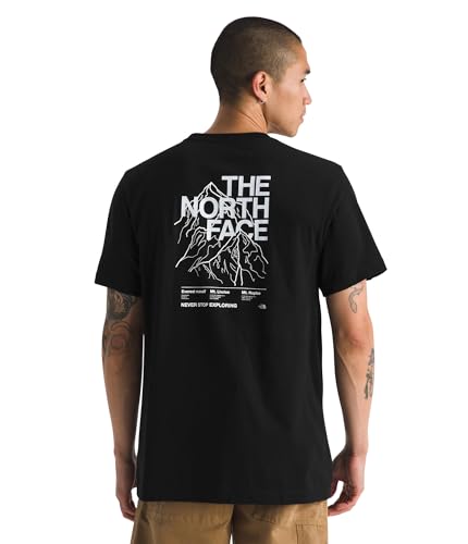The North Face Men's Evolution Half Dome MTN Short-Sleeve Tee | Cotton Shirt with a Graphic Design, Set in Sleeves, Ribbed Collar TNF Black