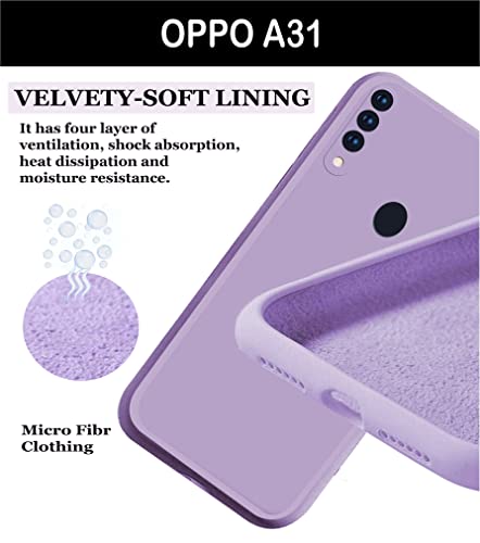 Image of A rtistque Liquid TPU Silicone Matte Shockproof Flexible with Camera Protection Soft Back Cover Case for Oppo A31 - Purple