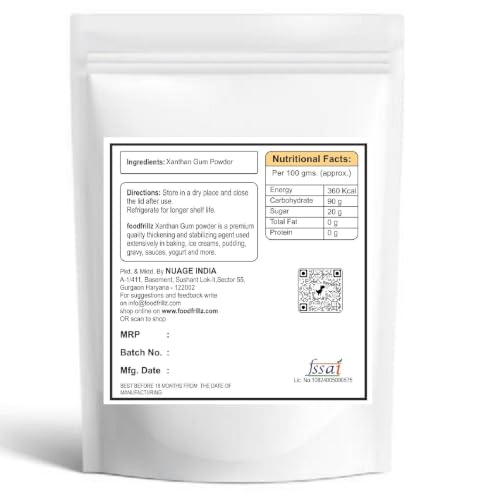 Image of foodfrillz Xanthan Gum Powder for GLUTEN FREE baking and cooking|for cosmetics|food industry (XAN-1Kg)