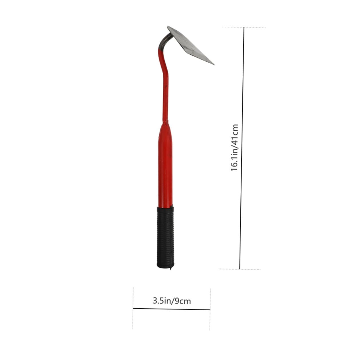 Garneck 1pc Cultivating Hoe Mini Outdoor Handle Garden Weeding Handheld Small Agriculture Hand Hoe Landscaping Hoe Hand Digger Tool Grass Digging Tool Plowing Hoe Red High-Carbon Steel