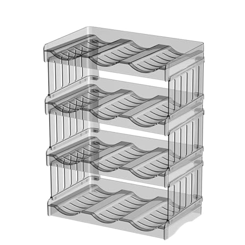 Botellero Apilable de Vino Agua Zumos 4 Set Transparente Soporte Botellero Accesorio Porta Organizador Botellas Encimera de...