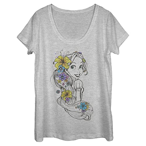 Disney Raiponce Sketch T-Shirt Femme imprimé col rond été