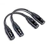 WJSTN Suanqi XLR Cables Microphone Cable Mic Cord XLR Female to Female Adapter Microphone Cord 3-Pin Stage & Studio, Oxygen-Free Copper (OFC) 6in 2Pack