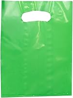 Vista 1 de ysmile - Bolsa de plástico verde para mercancías para pequeñas empresas, bolsa de compras con asa, bolsa de regalo para venta al por menor