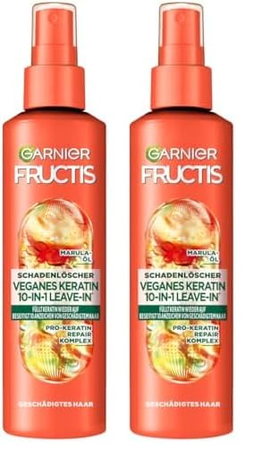 Garnier Reparierendes 10-in-1-Leave-in gegen Haarschäden, Für bessere Kämmbarkeit und weniger Haarschäden, Mit Amla-Öl und Pro-Keratin, Fructis Schadenlöscher Deep Repair, 150 ml (Packung mit 2)