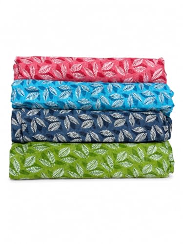 Image of Pure Cotton Dupatta with Jaipuri Leaf Print, Combo of 2, 2.5 Metres, Soft & Breathable, Women's Ethnic Wear