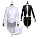 Men's Formalities Tuxedo Costume Vintage Hollywood Formal Tailcoat Slim Fit Peak Lapel Suit Tux Pants Tail Coat 4pcs/Set (Black, XL)