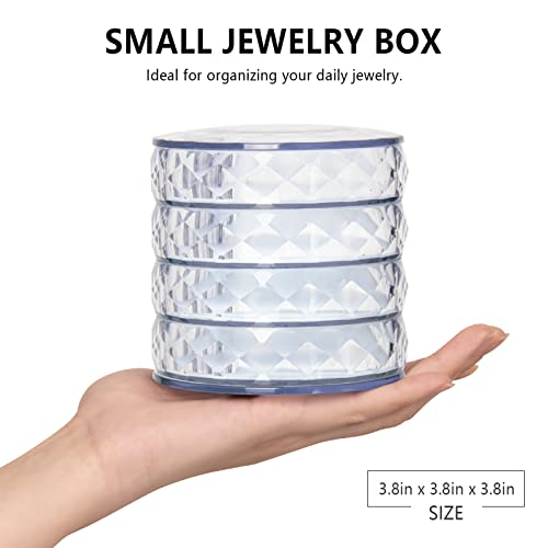 Conbola Acrylic Jewelry Organizer, Small Storage Box Jewelry Earring Holder For Women, 5-Layer Rotating Travel Jewelry Tray Case With Lid For Bracelets Rings Bracelets (Clear) #TOP1
