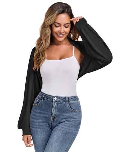 Image of ZAFUL Women's Sheer Shrug Y2K Long Sleeve Cardigans 2026 Irregular Tie Front Bolera
