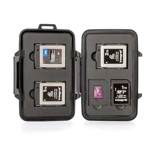 Étui de Rangement Integral à 7 emplacements - pour 3 Cartes CFexpress, 2 SD et 2 microSD (formats SDHC/SDXC) - Robuste, Antichoc et Antistatique -Joint...