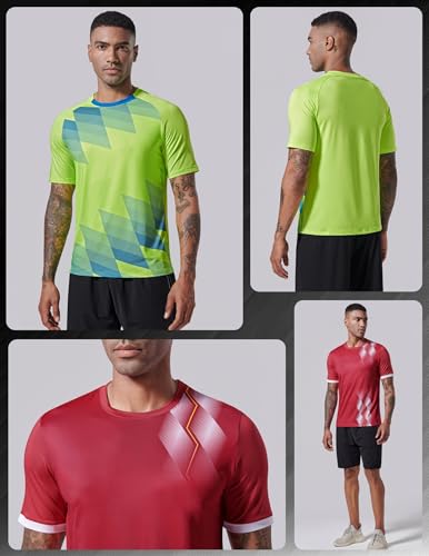 Image of 5 Pack Men's Active Quick Dry Crew Neck T Shirts | Athletic Running Gym Workout Short Sleeve Tee Tops Bulk
