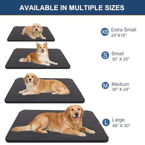 Image of OLANLY Dog Door Mat for Muddy Paws 48x30, Absorbent Chenille Mud Doormat