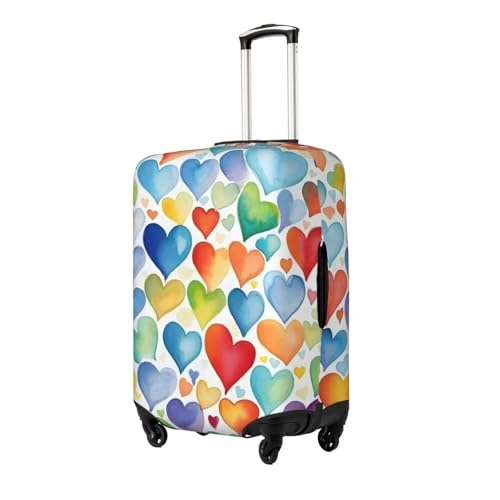 Valentine Colorful Luggage Cover Washable Elastic Suitcase Cover Anti-Scratch Travel Luggage Protector Covers for Kids Adult L fits 25-28 inch Suitcase2