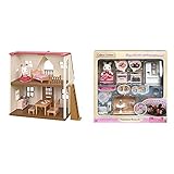 Calico Critters Red Roof Cozy Cottage Bonus Edition with Playful Starter Furniture Set