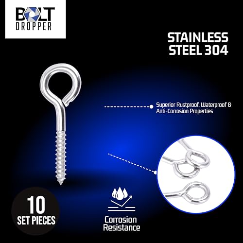 Bolt Dropper BOLT-000211 3/8 Inch X 2.5 Inch Stainless Lag Screw Eye Hooks thumb #4