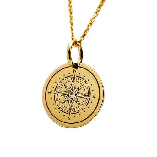 Collier boussole argent chaîne câble pour vos voyages