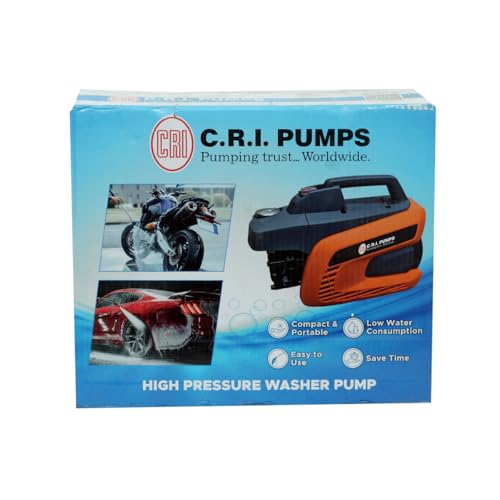 Image of CRI PREZJET-60P High Pressure Car Washer I 1hp Water Pump | 60 Bar Pressure Washer | 750W Copper Motor | 1HP Portable Power Washer | Foam Cannon, 5M Hose & Spray Gun | 1 Year Warranty