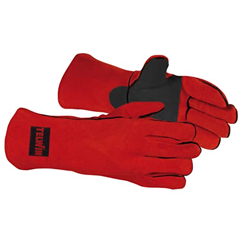 TELWIN 804337 Montana Plus Guanti Protettivi Rinforzati Professionali Per Saldatura, DPI per la Protezione di Mani e Avambracci in Crosta Bovina di Alta Qualità, Tipo A, Taglia 10