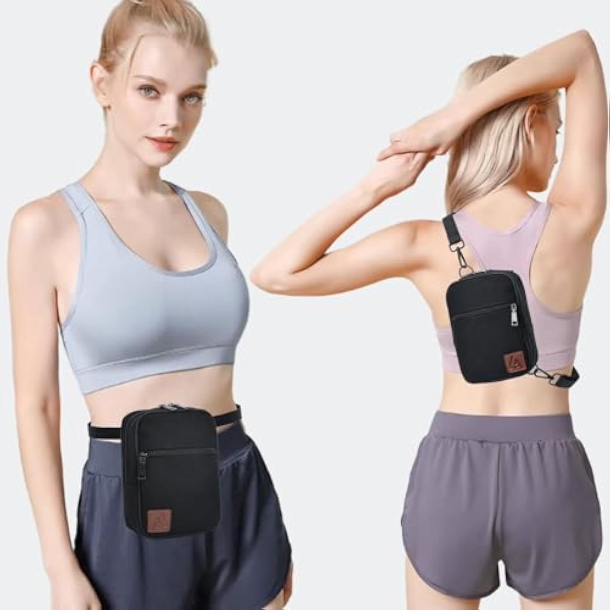 Fanny Packs Crossbody with 2-Way Zip and Shoulder Strap