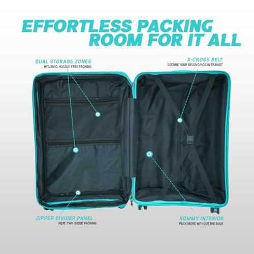 Image of AMERICAN TRAVELLER Poineer Trolley Bag | Expandable Travel Luggage Bag | Large Polypropylene Hardshell, Expandable, 8 Disc Wheels, TSA Type Lock