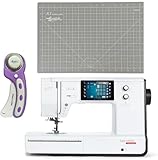 Bernette B77 Sewing and Quilting Machine | Touchscreen Control with Multiple Stitch Options | Includes 12×18 Cutting Mat and Purple Rotary Cutter