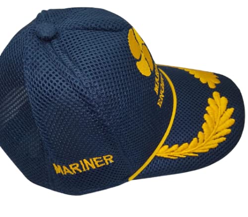 Image of Adjustable Caps | Uniform Accessory | Free Size Unisex Hat | Baseball Hats | Durable & Lightweight Comfortable Cap | Hat with Gold Embroidery Merchant Navy Cap