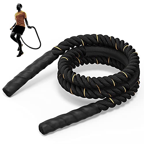 Heavy Jump Rope 5LB/9.2FT for Ftiness,Weighted Jump Rope for Men Women Exercise, Geyet Heavy Duty Training Rope for Adult Build Muscles,Endurance,Weight Loss, Outdoor Family Gym Battle Jump Rope