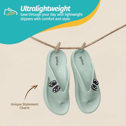Image of YOHO PILO Slippers for Women | Lightweight & Waterproof Monsoon Footwear | Stylish & Comfortable Chhapal | Soft Orthopedic Flip-Flops, Daily Use Bathroom Slippers