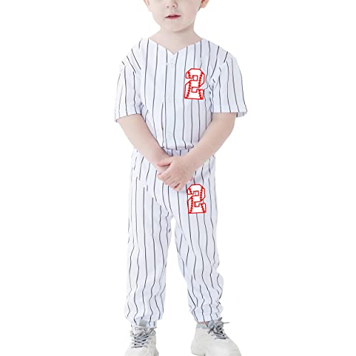 Image of BAICAIYU Toddler Boys Birthday Outfit Kids Baseball Jersey and Pants Suit Set 2nd 3rd 4 Years Old Stripe Cute Summer Clothes
