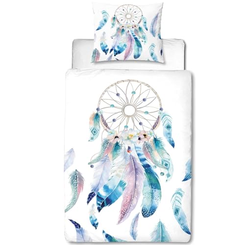 MUSOLEI Traumfänger Bettwäsche 135x200 Mädchen Mikrofaser-Polyester 3D...