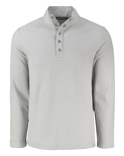 Image of Cutter & Buck Hunts Point Eco Textured Fleece Recycled Mens Snap Pullover, Polished, XXXL