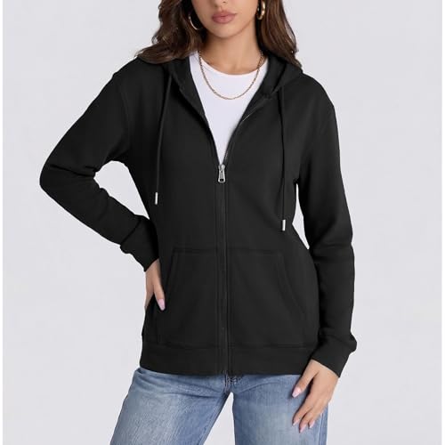 Image of Witsmile Zip Up Hoodie Women Oversized Sweatshirt Long Sleeve 2026 Fall Outfit Lightweight Jackets Workout Clothes