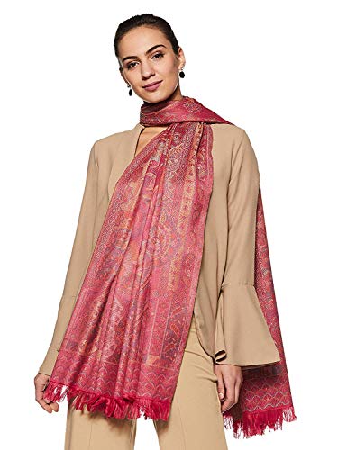 Women's Pashmina Wool Blend Indian Handicraft Woven Shawl | Soft Warm Scarf | Large Size Wrap (40 X 80 Inches)
